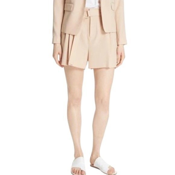Vince Pants - Vince High Rise Belted Paper Bag Shorts Size 6 Praline Beige